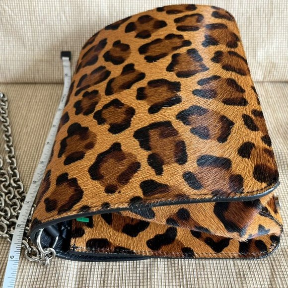 Niquea.D Purse Women’s Brown Animal Print Leather, Silver Chain Strap, HandBag - Picture 5 of 8